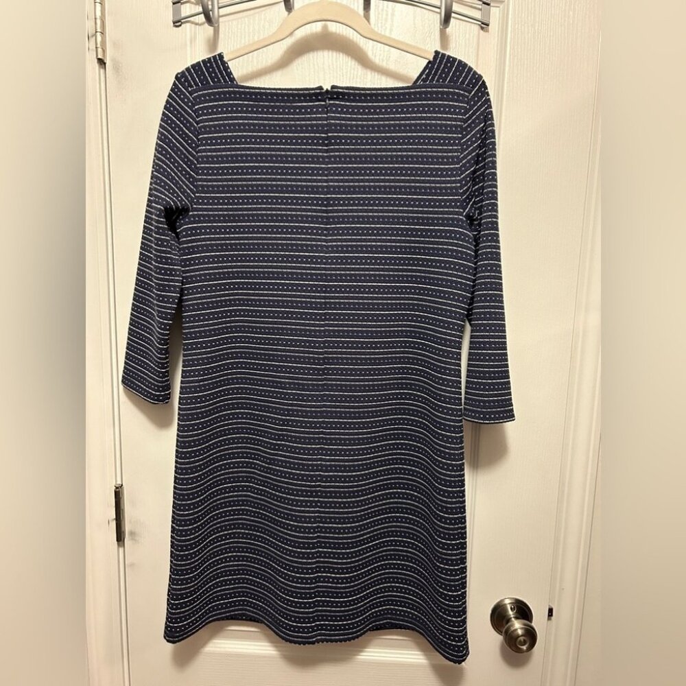Ann Taylor Loft mini shift Dress women’s S blue white preppy coastal grandma